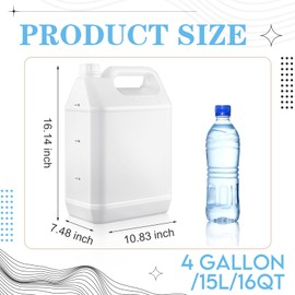 Reallnaive 4 Gallon Plastic Water Jugs with Lids F-Style Storage Jug Heavy Duty Hdpe Containers Automotive Oil & Liquid Carboy for Water, Sauces, Soaps, Cleaning Solutions