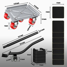 BTEC Furniture Dolly Furniture Sliders Furniture Movers with 5 Wheels Appliance Rollers Furniture Moving Wheels Furniture Movers Lifter Rollers for Heavy Duty Tool Furniture 1200lbs Load Capacity