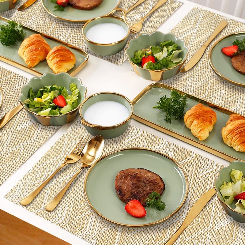 ASYOUWISH Set of 6 PVC Kitchen Table Place Mats, Non-Slip