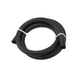 Partuto 3ft Car Fuel Hose AN6 Universal Braided Oil Fuel Gas Line Hose Black Replacement