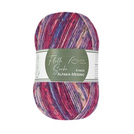 Rellana Alpaca Sock Wool, 4 Ply 100g, 420 m Length, 15% Alpaca, Needle Size 2-3 mm (3070 Purple/Blue/Red)