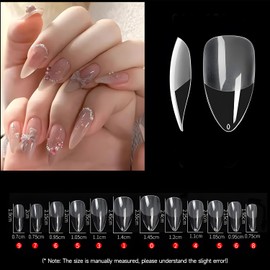 MOTIBACK 360-Piece Soft Gel Nail Tips - 12 Sizes Clear Press-On False Nails for Salon & Beginners