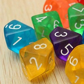Polyhedral Dice Set, 10 Pack for DND, MTG, RPG, Dungeons and Dragons Dice Game, Table Games, Acrylic Dice, orange
