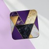 Square Single Coaster - Art Deco Purple Marble Effect New