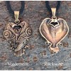 Kiss of Leather Raven Pendant Bronze with Cotton Cord, Bronze