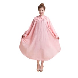 Cut Cloth with Sleeves, Wrinkle Cape, Haircut, Cloak, Beauty Salon, Barber Salon, Large Chair, Velcro, Beauty Salon, Professional, Adults, Kids, Hair Salon, Self Cut, Self Color (Pink)