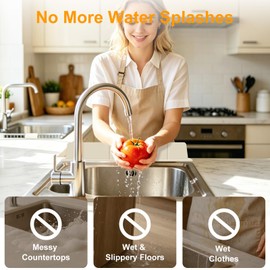 Sink Splash Guard Silicone, Compact Lightweight Accessory for Travel and Daily Use - EEEKit 20 5 Inch Silicone