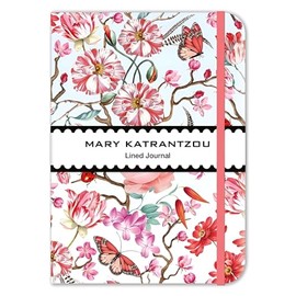 Museums & Galleries Hardcover Lined Journal - Red Floral Design by Mary Katrantzou - 200 Pages - Elasticated Closure