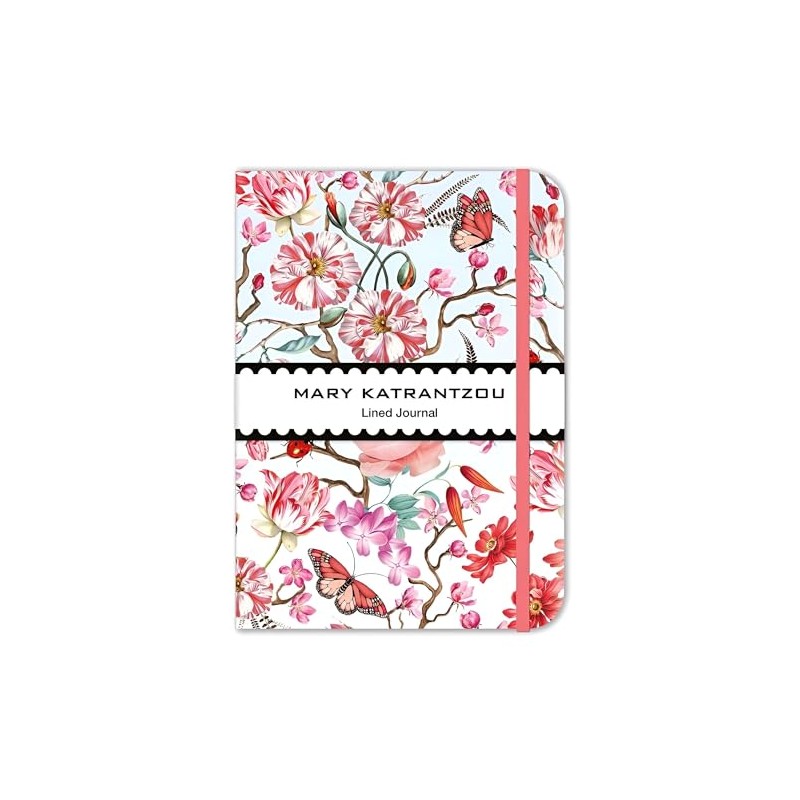 Museums & Galleries Hardcover Lined Journal - Red Floral Design