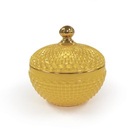 BRIGANTI Scented Candle in Yellow Glass Jar (Dozen Roses) Rose Candle with Carnation and Lily of The Valley | Elegant Candles for Home Aromatherapy, All Natural Soy Wax 4oz