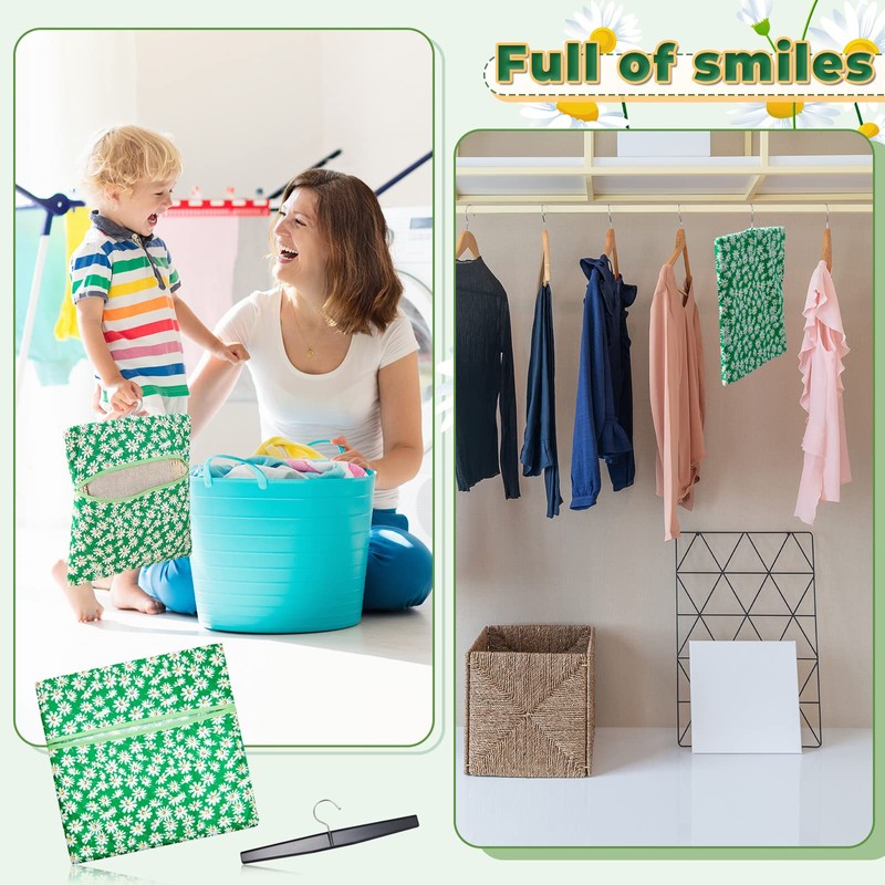 Nuenen Peg Bag for Washing Line with Hanger Daisy Cotton