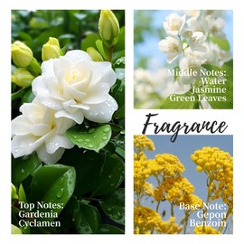 ROUCAS BLANC Perfume Grade Reed Diffuser with Real Flowers, Gardenia and Jasmine Scented Diffuser with Sticks, Room Decor & Bathroom Decor, Aromatherapy Home Fragrance Diffuser Gift (Garden Serenity)