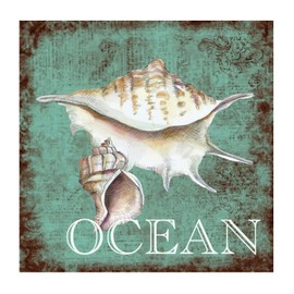 Sea Snail Starfish Nautical Beach Ocean Theme Lettering Wall Stickers Modern Watercolor Marine' Life Trucks Wall Sticker Vinyl Mural Decals Quotes for Classroom Restaurant Playroom Home Wall Decor