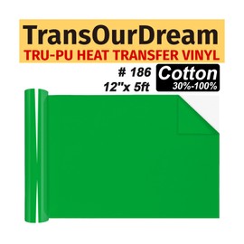 TransOurDream Matte Neon Green HTV Heat Transfer Vinyl Roll for All Cutter Machines - 12'' x 5ft PU Neon Green Iron on Vinyl for T-Shirts - Thin and Easy to Weed