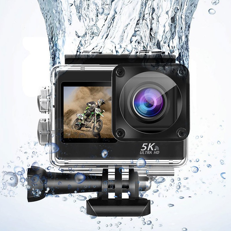5K30FPS WiFi Action Camera Front and Rear Dual Screen Built