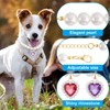 Pndeyo 2pcs Pearl Cat Collars, Adjustable Heart-Shaped Cat Necklace, Sparkly