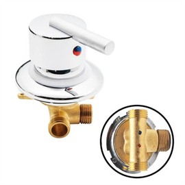 1 Way Shower Diverter Valve, Brass Hot and Cold Water Mixer Tap Shower Faucet Tub/Bath Faucet (Fileté-A)