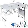 ZENY Fish Cleaning Table with Sink, 42.4" Width Portable Folding