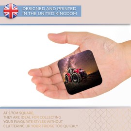 Destination Vinyl ltd Fridge Magnet - Red Farm Tractor Milky Way Stars 24620