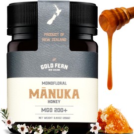 Gold Fern Honey - Raw New Zealand Manuka Honey | 8.8oz MGO 200+ | Pure, Natural, Unpasteurized, and Unfiltered Superfood Honey, Traceable from Hive to Hand.
