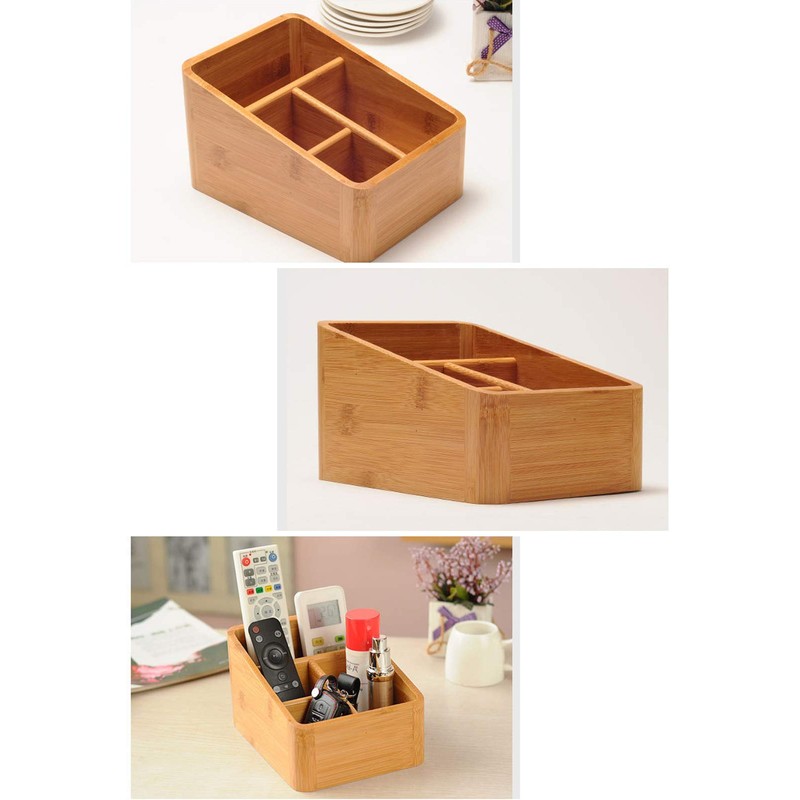 Holzsammlung Desk Organiser Multifunctional Bamboo Storage Boxes Office Box with