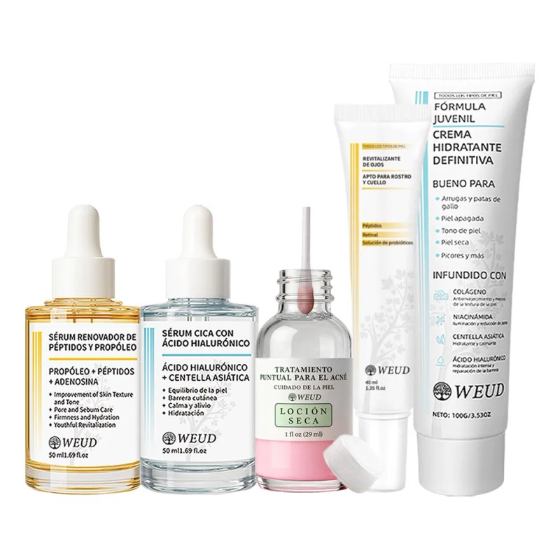 5pc Coreano Completa Antiacne Calmante Rojizo Reparar Piel