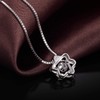 Jiahanzb Stone Necklace, Dancing Zirconia, 925 Silver, Women's Necklace, Pendant,
