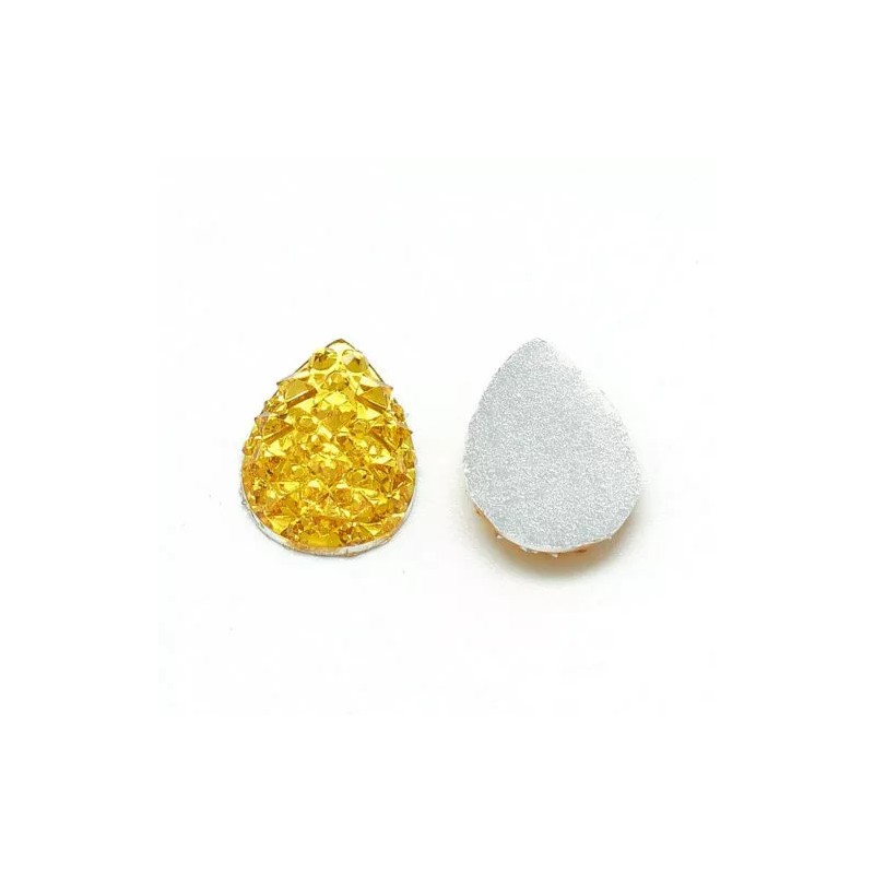 Unbranded 10 Druzy Resin Embellishment Cabochons Yellow – 18mm x