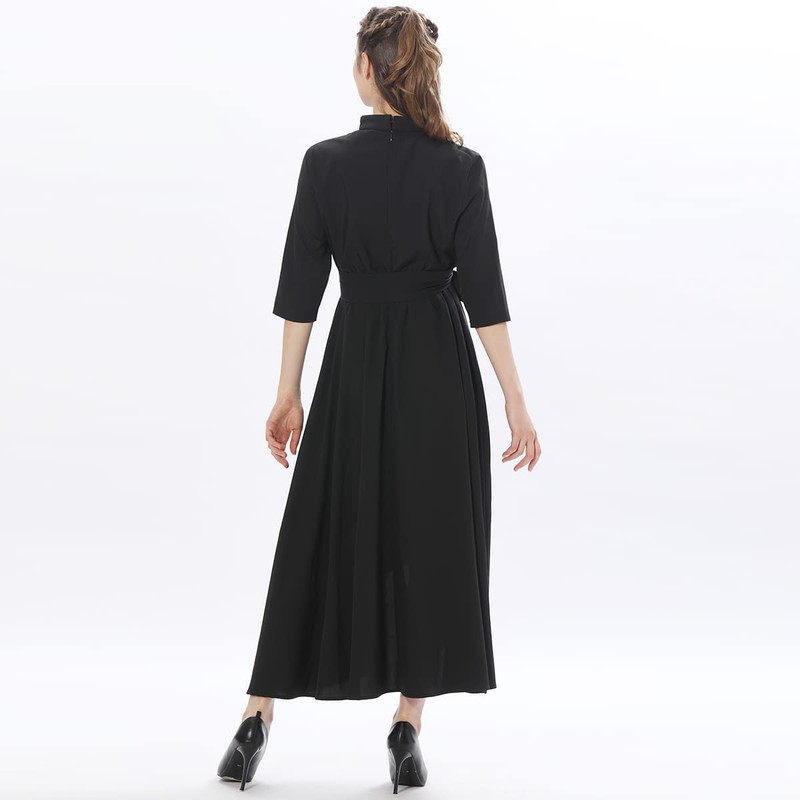 Church Dress for Women Half Sleeve Loose Elegant Clergy Maxi