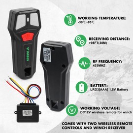 STEGODON Wireless Winch Remote Control Kit 12V Handset Switch Recovery Controller Wireless Winch Receiver with 2pcs Wireless Winch Remote Universal Winch Wireless System for Truck, ATV and SUV