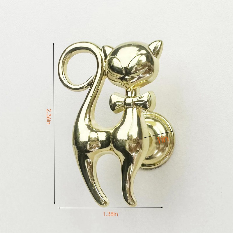 YEZILUU 2 Pack Kitty cat Cabinet knobs Bathroom Drawer knobs