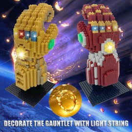 JESGO Infinity Gauntlet Nano Gauntlet Building Set, Iron Hero & Destroyer Model with Infinity Stones, Collectible Memorabilia Decoration, Gift Idea for Adults & Teens(1991PCS)