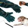XuYelora 23.6inch Animal Handling Gloves Bite Proof with 40inch Collapsible