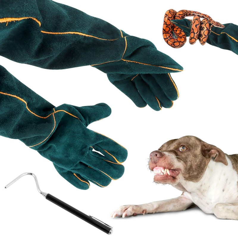 XuYelora 23.6inch Animal Handling Gloves Bite Proof with 40inch Collapsible