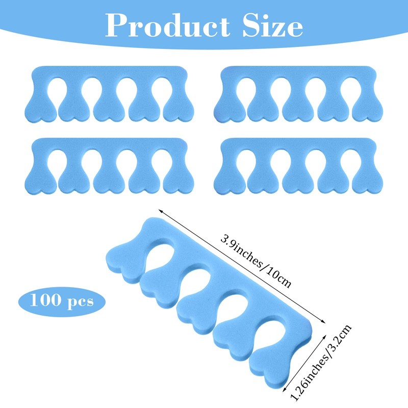 100 Pcs Sponge Toe Separators Soft Finger Separators Premium Pedicure