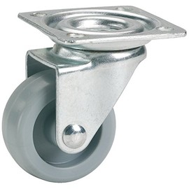 Dörner + Helmer Furniture Swivel Castor, 36 mm x 15 mm, Plastic Wheel, 35 kg Load Capacity, 42 mm x 42 mm Plate, without Brake