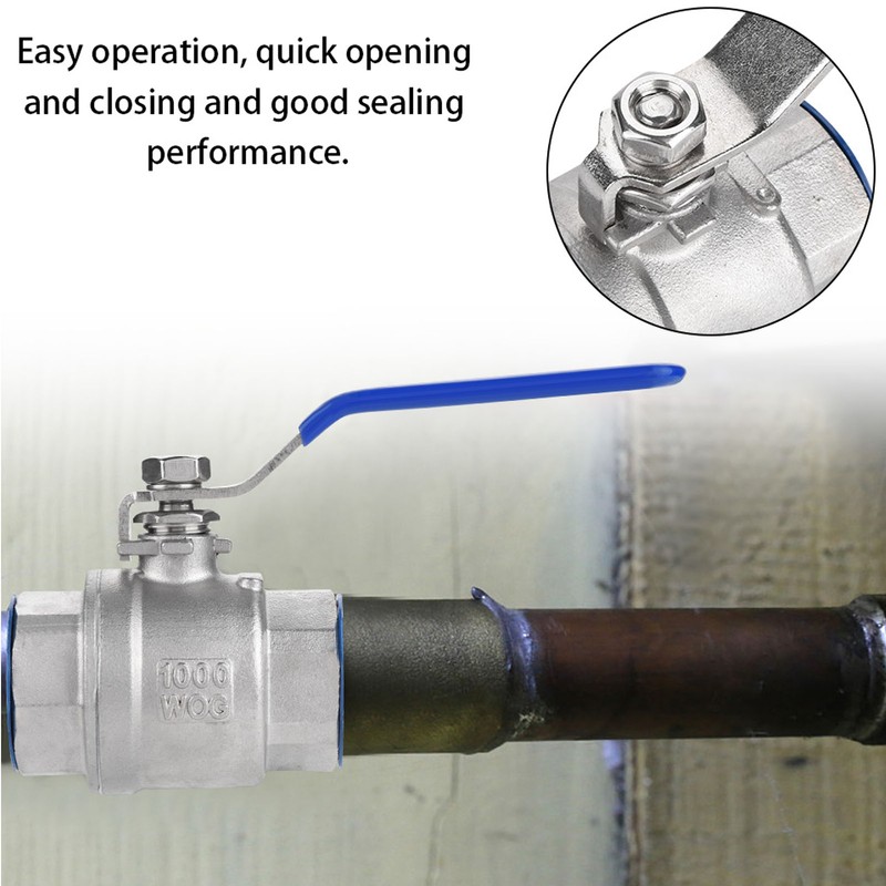 Full Port Ball Valve Stainless Steel Female Thread 3/4in 1000