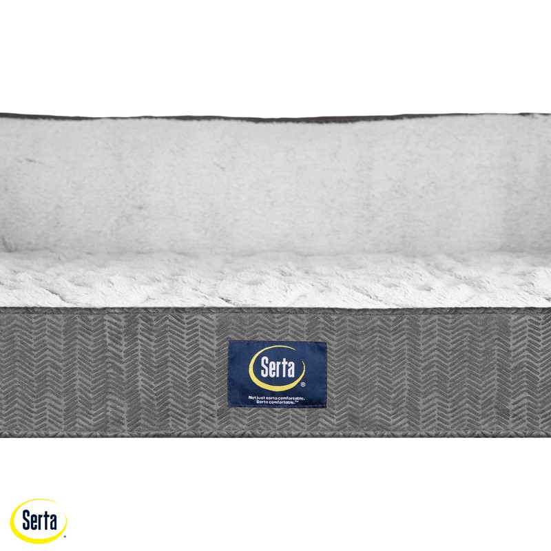 Serta Orthopedic Quilted Couch Dog Bed for Pets – Slate