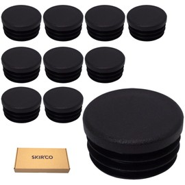 SKIR'CO (10 pcs) Round Tube Inserts 38 mm, Fence Post Plugs, Black Plastic Tube End Caps, Pipe Plugs, Black RAL 9005