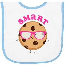 inktastic Smart Cookie Baby Terry Cloth Bib White and Light Blue 256ee