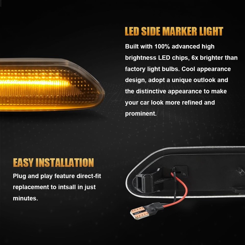 D-Lumina Sequential LED Side Marker Lights Turn Signal Blinker Lamp