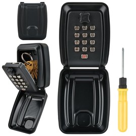 DODUOS Key Safe with Number Code, Key Safe Outdoor Key Box with 12 Digits, Weatherproof Key Safe with Code for Home, Garage, Office, School, Key Cabinet with Number Code for Airbnb