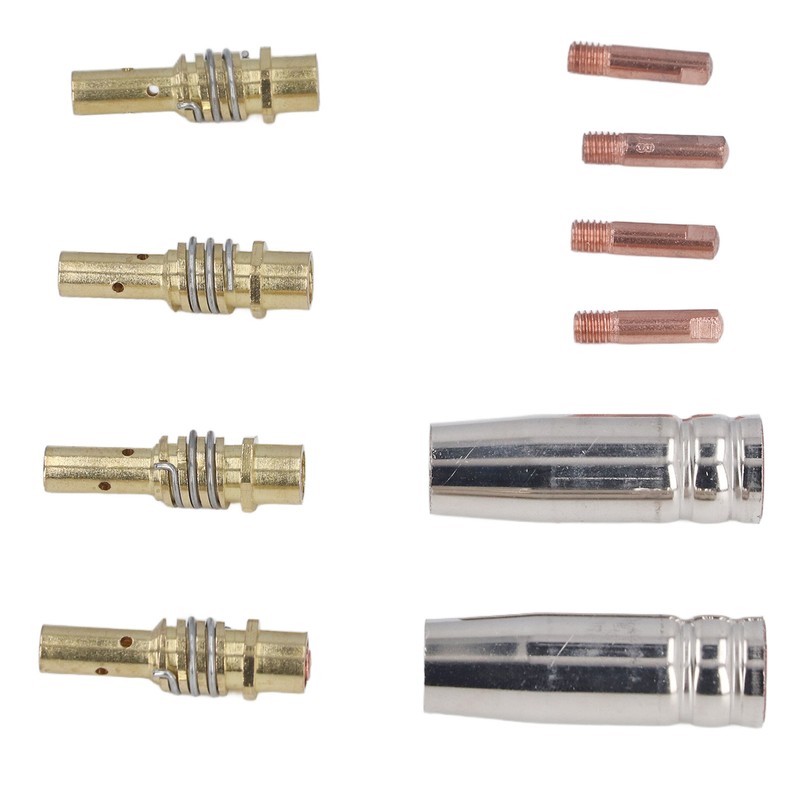 MIG Welding Consumables Kit Copper Contact Tips Connecting Rods Nozzle