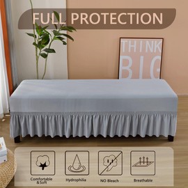 Buenanir Dining Bench Cover Stretch Piano Bench Slipcover Skirt Design Bench Cover for Dining Room Kitchen Bench Seat Covers Shoe Bench Covers Protector Bench Covers for Bedroom Living Room #2
