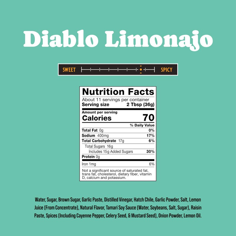 Rufus Teague Diablo Limonajo Gourmet BBQ Sauce with Garlic and
