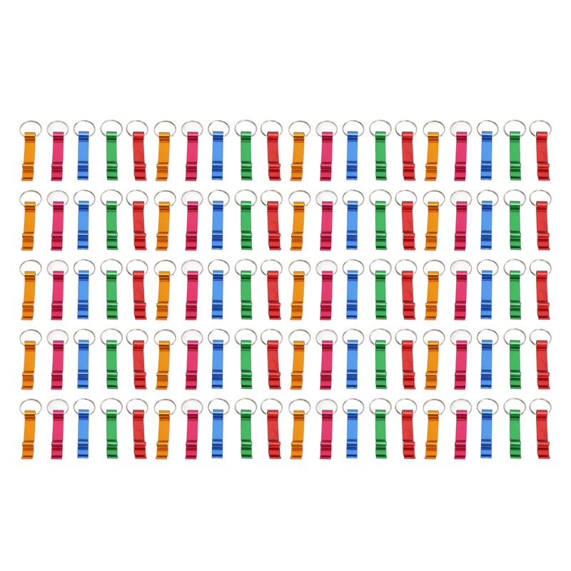 100pcs Bottle Opener Keychain Colorful Aluminum Alloy Can Opener Key