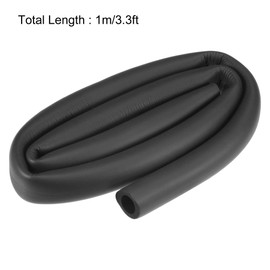 sourcing map Foam Tubing for Handle Grip Support, Pipe Insulation, 16mm(5/8") ID 26mm OD 1m Length Black