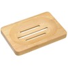 Kandid Eco-Friendly Bamboo Soap Dish with Drainage Slots - Natural
