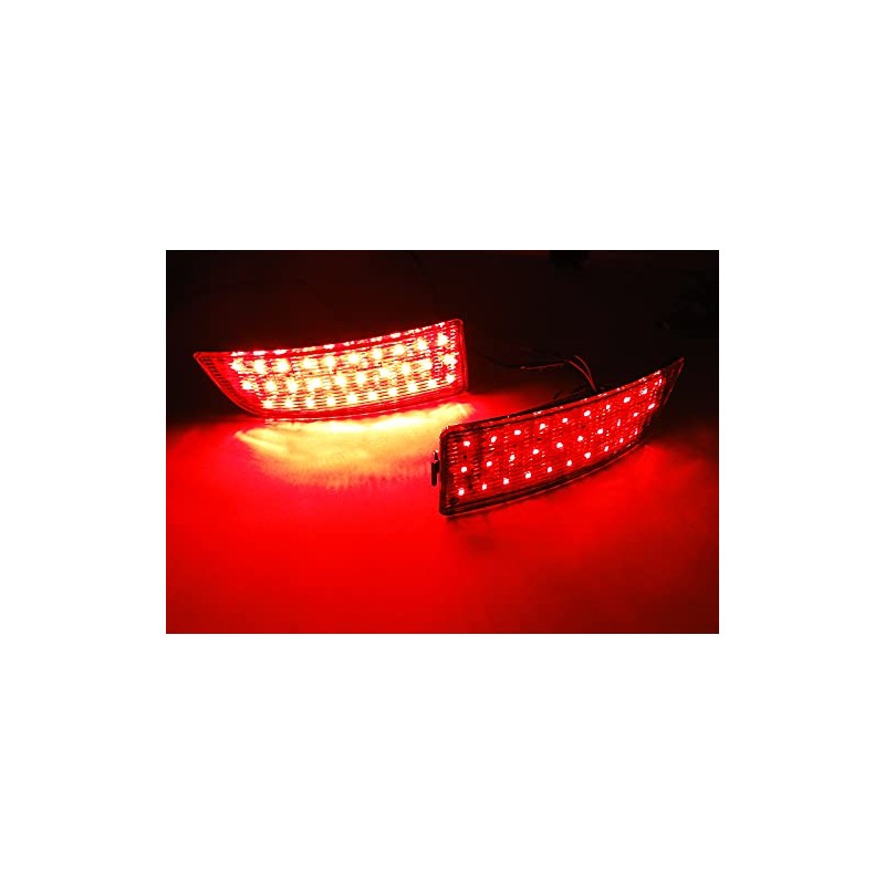 RZG 2x Red Lens Rear Bumper Reflector LED Fog Tail