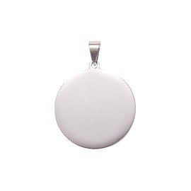 Airssory 10 Pieces 304 Stainless Steel 30mm Stamp Tags Blank Pendant Flat Round Punched Circle Disc with Crimp Bar for Necklace Bracelet Pet ID Name Tags DIY Crafts - 33x30mm